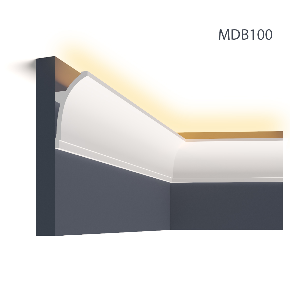 Cornisa decorativa pentru LED MDB100, 240 X 10 X 5 cm, Mardom Decor